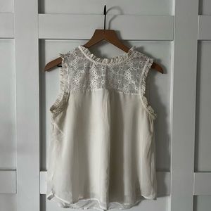 monteau size medium cream colored blouse tank